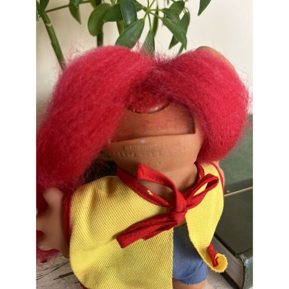 Vintage Uneeda Wishnik 6” Troll Dolls (2) Hong Kong 1966 Long Red Hair & Clothes - Picture 4 of 9